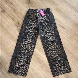 Edikted Animal Print High-Waist Pants